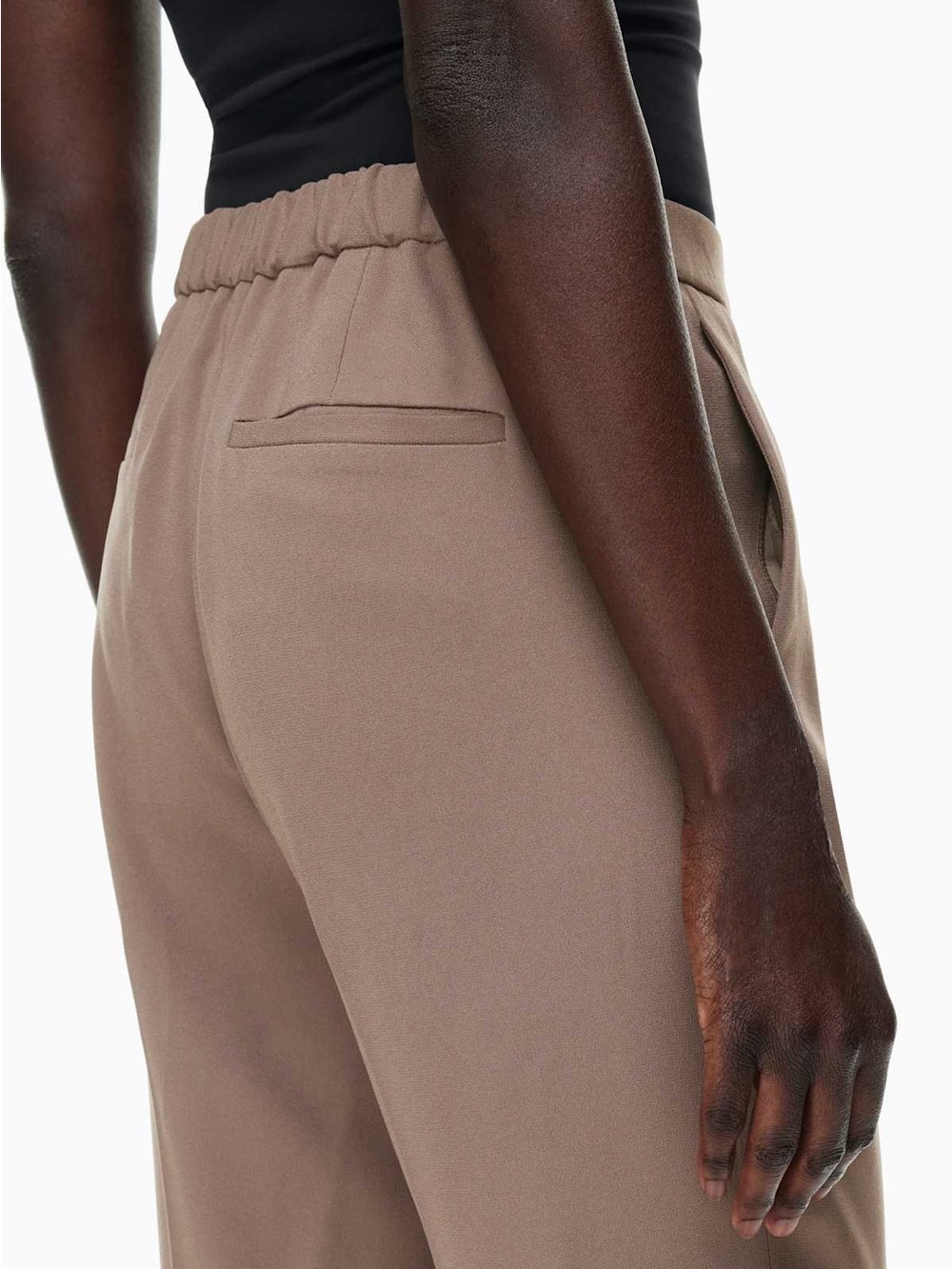 [12]Babaton Conan Taupe Crepe high rise Ankle Pants with Elastic Waist - Picture 2 of 11